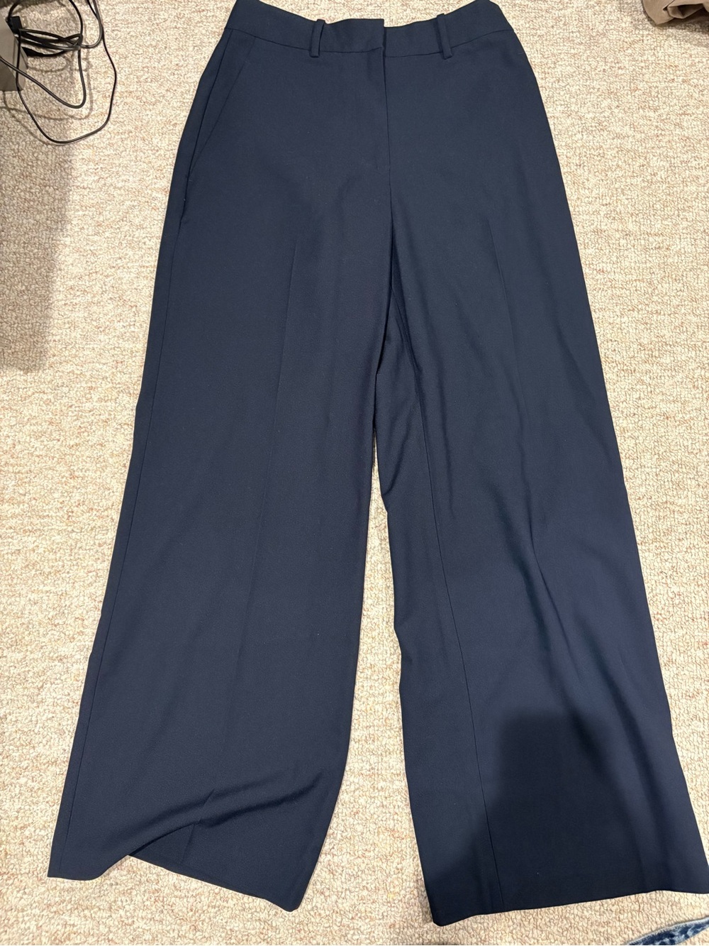 High-Rise Wide-Leg Navy Dress Pants - Women